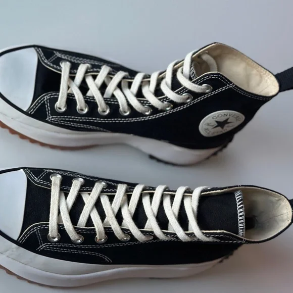 Converse Run Star Hike Hi Black Platform Sneakers - Picture 4 of 16